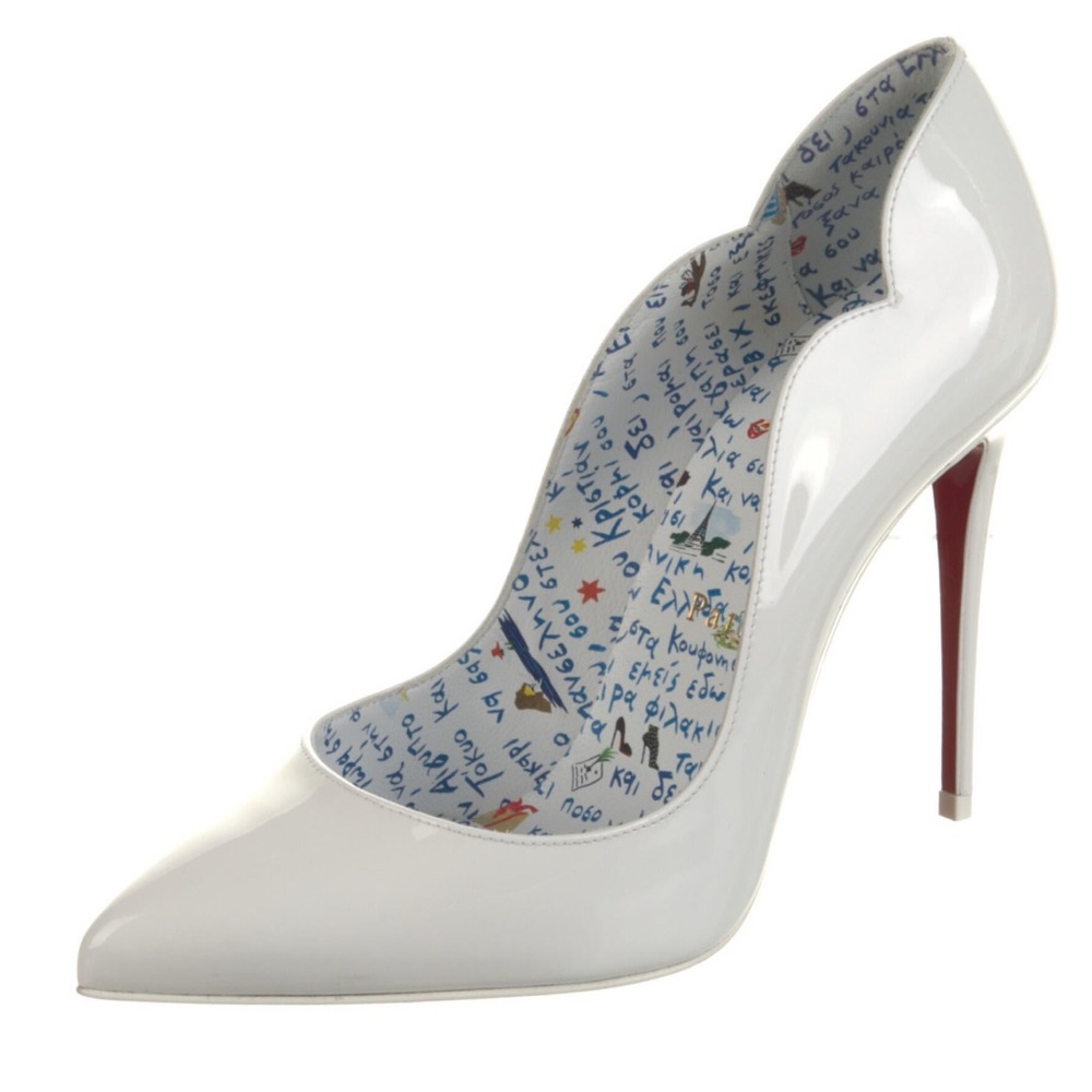Christian Louboutin White Stiletto Heels Elegant Design